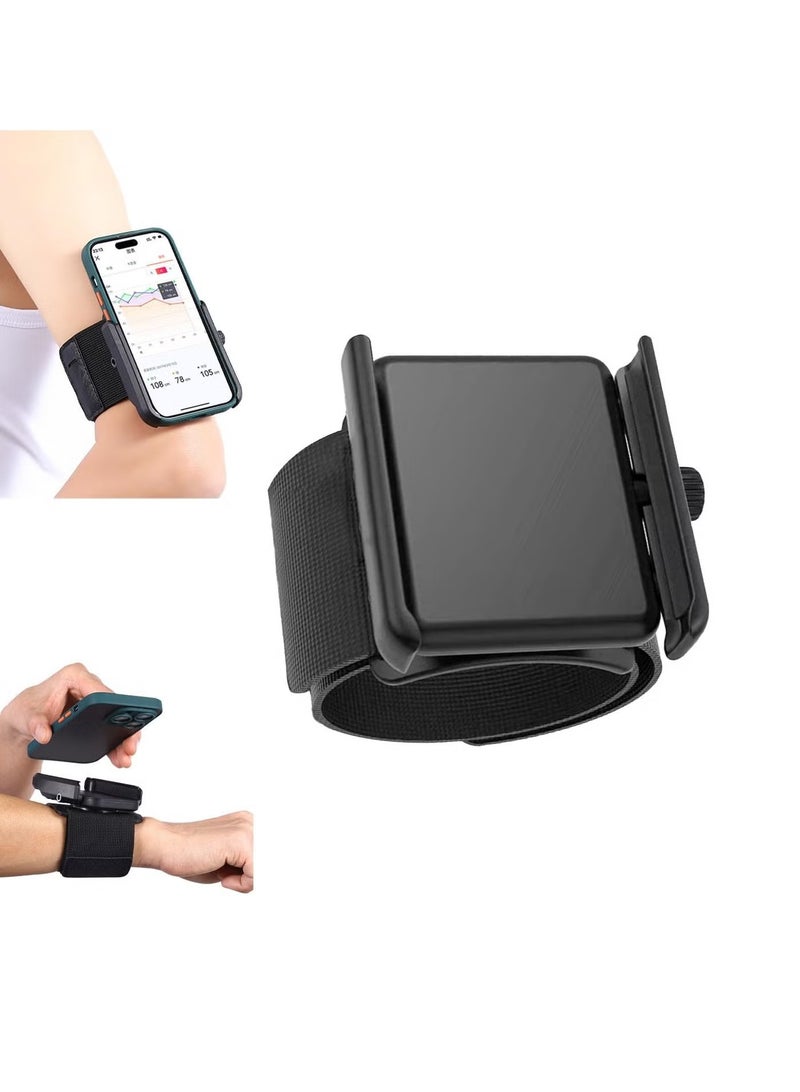 فرحة متطورة حامل هاتف معصمه، دوران 360 درجة وحامل هاتف محمول بسوار ذراع رياضي قابل للفصل، حامل ملحقات الهاتف بدون استخدام اليدين لمقاطع الفيديو الشخصية والبث المباشر والمشي لمسافات طويلة وركوب الدراجات والمشي - Image 1